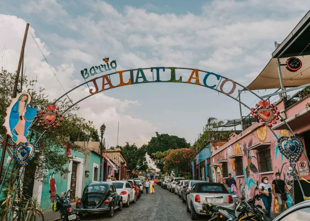 Beautiful barrio Jalatlaco in Oaxaca City Mexico