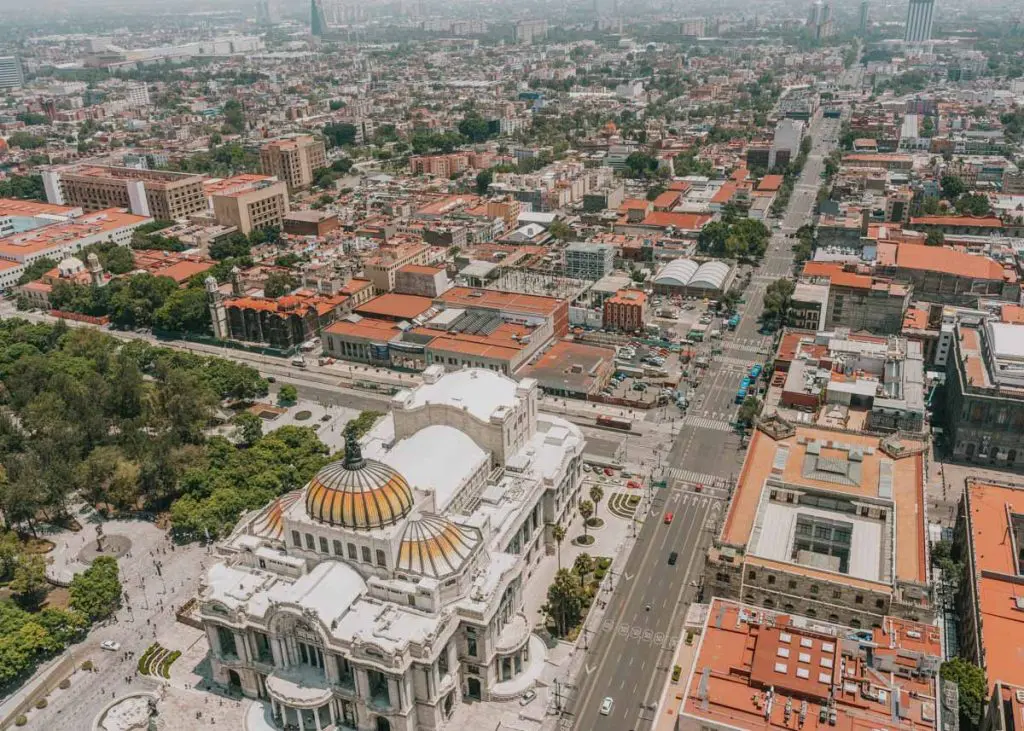 Mexico City skyline from above