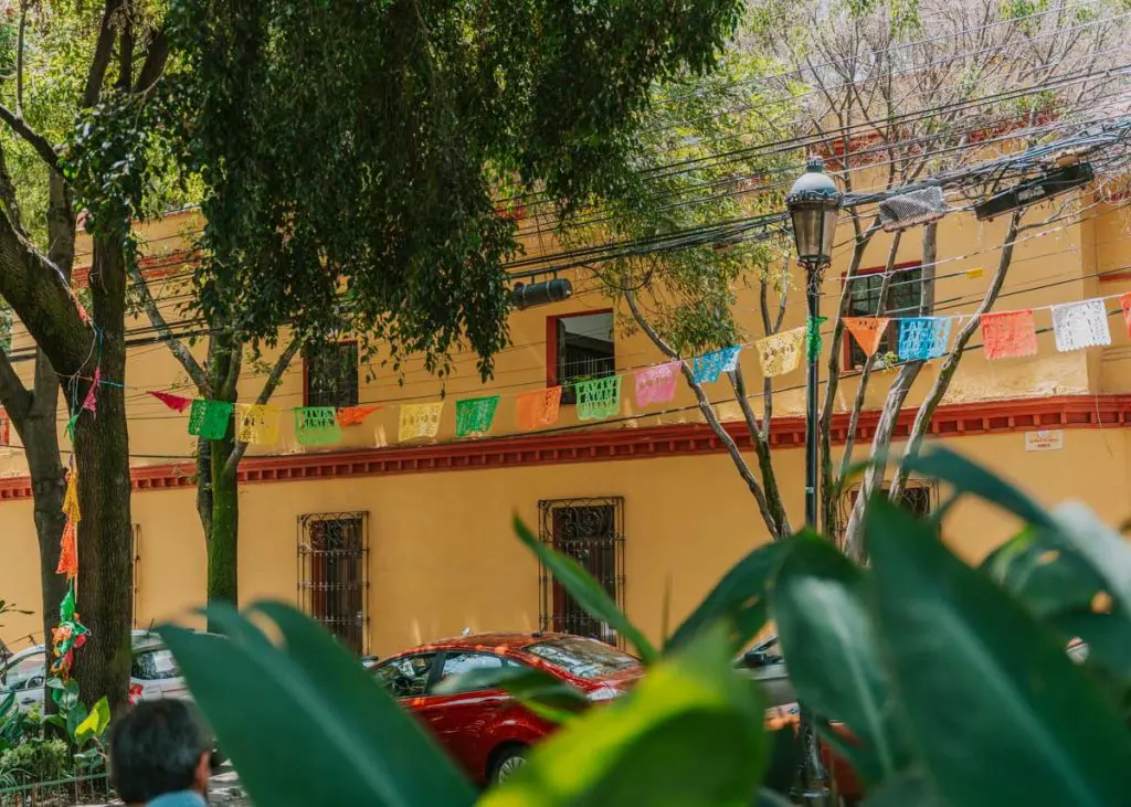 Colorful streets of Coyoacán Mexico City