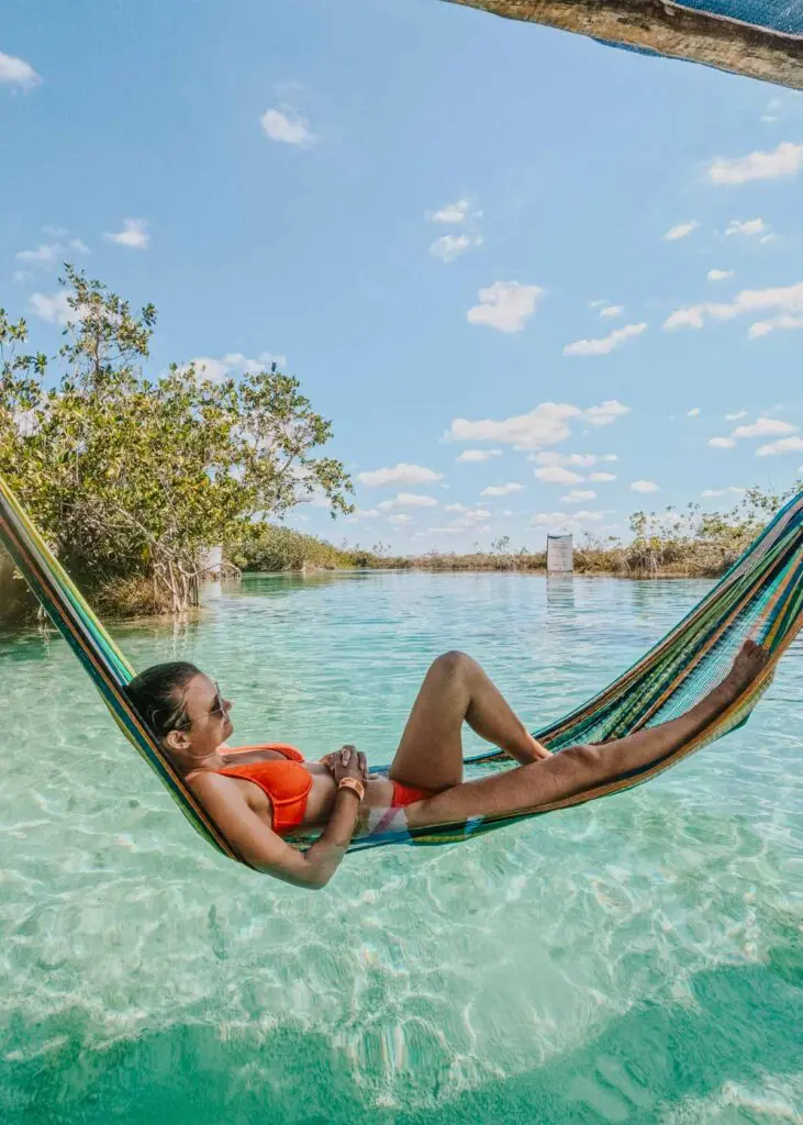 Hammocking at Los Rapidos Bacalar