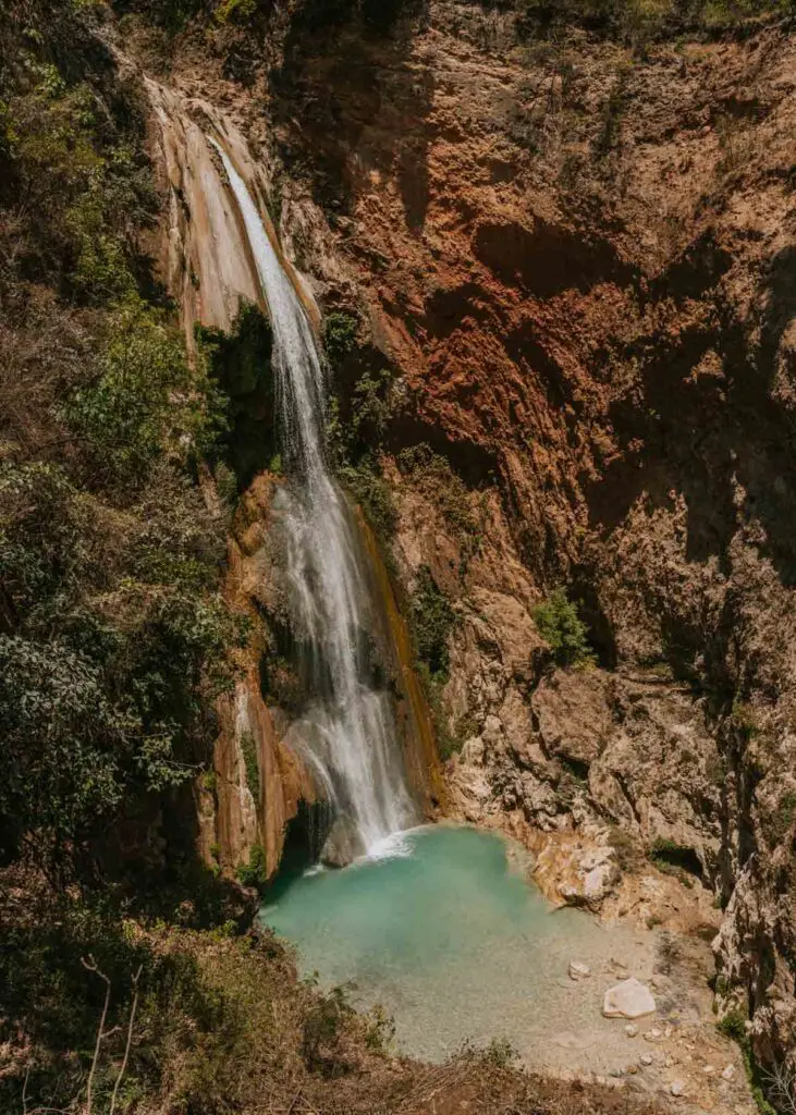 Waterfall in Santiago Apoala, one of the best day trips on this Oaxaca itinerary