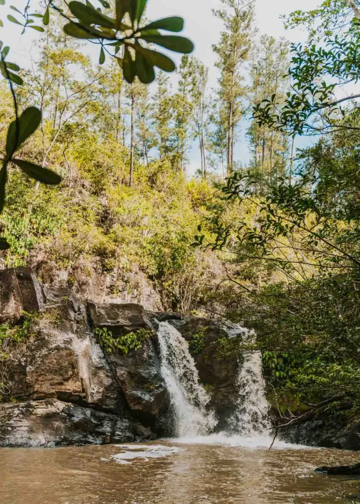 Private waterfalls at Mountain Pine Ridge