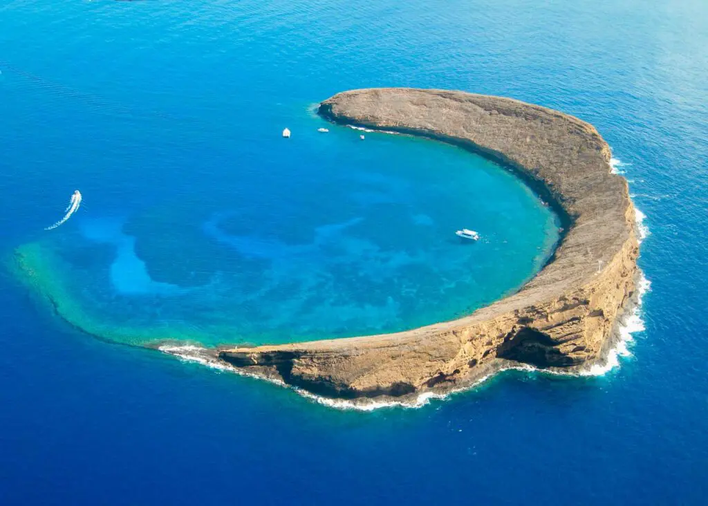 Molokini Crater aerial shot
