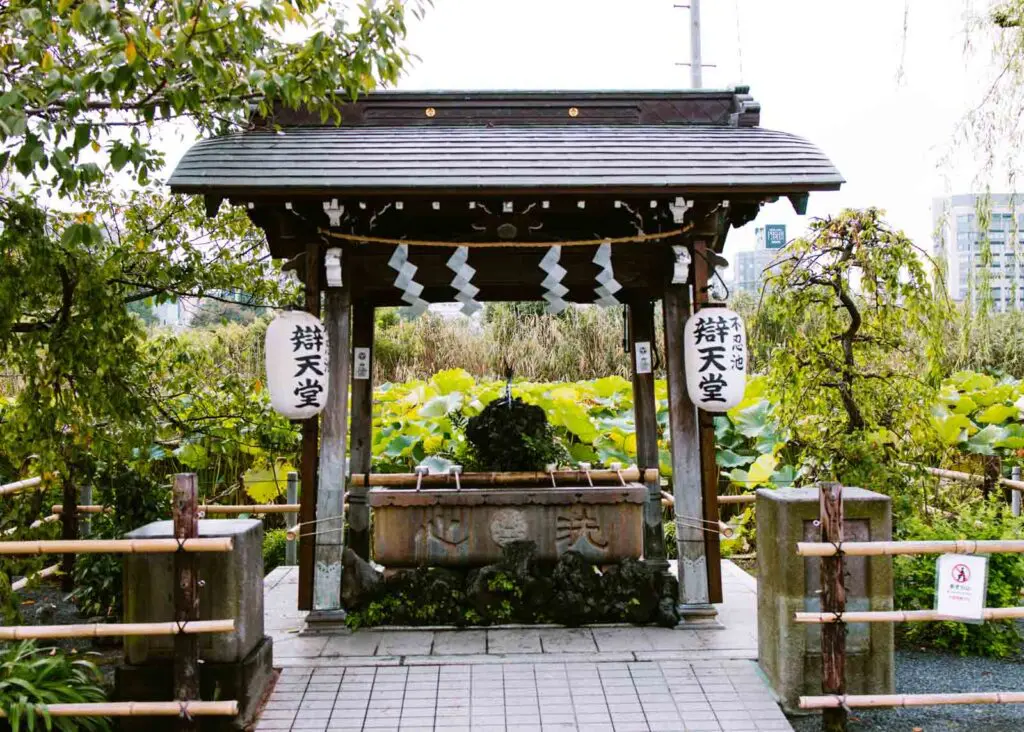 Lesser known spot in Tokyo, a small handwashing station outside a temple in Tokyo