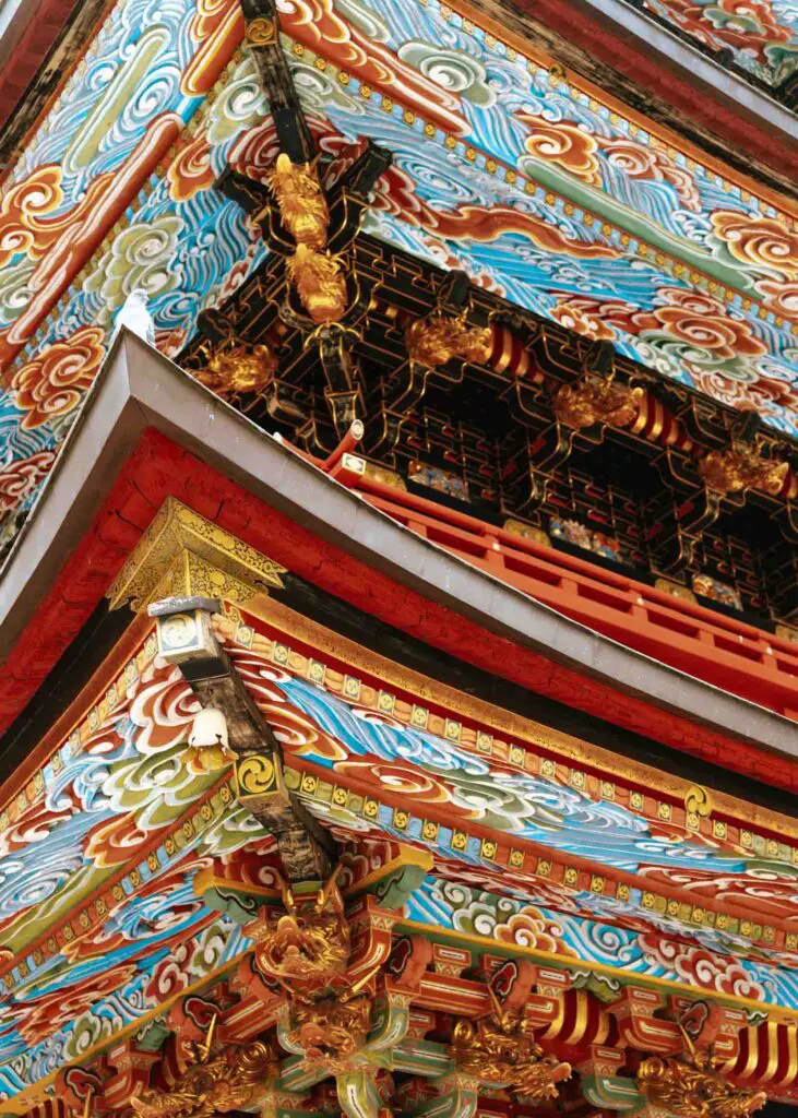 Beautiful details on Narita's Shinsho-ji Temple, a must visit site on a Narita airport layover