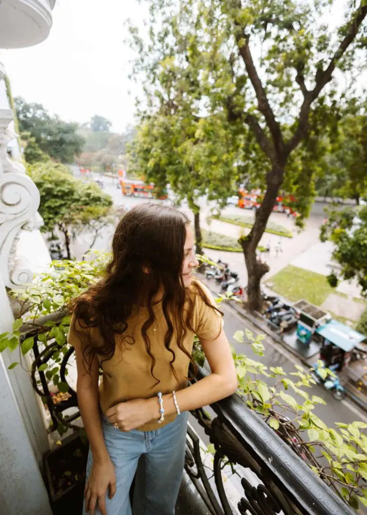 Looking out on Hanoi from our hotel balcony