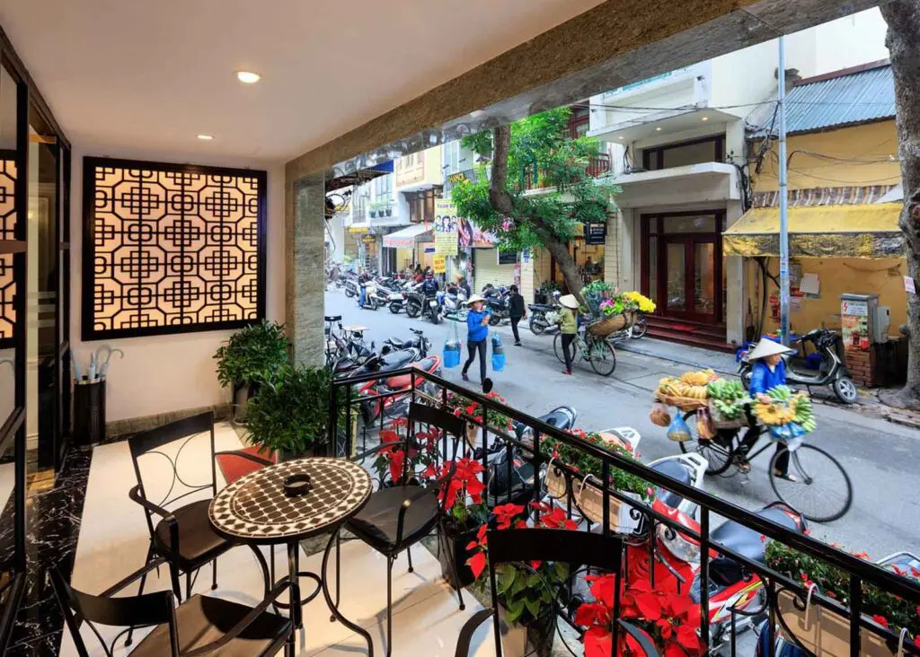View of the Old Quarter streets from San Boutique Hotel