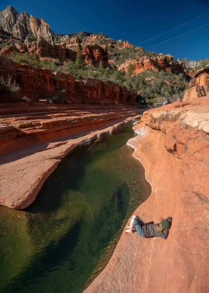 Relaxing at Slide Rock State Park