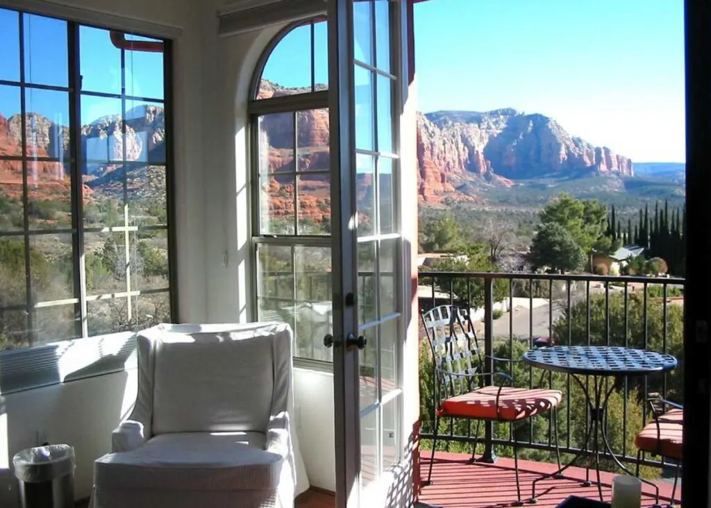 Room with a view of the red rocks at The Penrose Bed & Breakfast in Oak Creek Sedona
