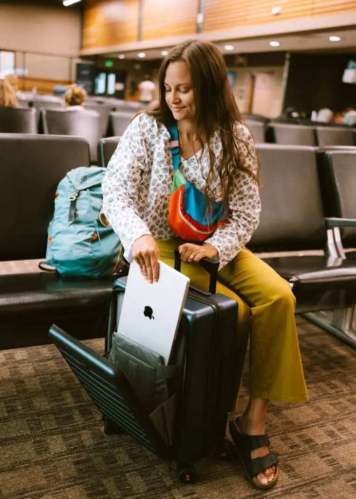 My luggage setup while waiting for a flight