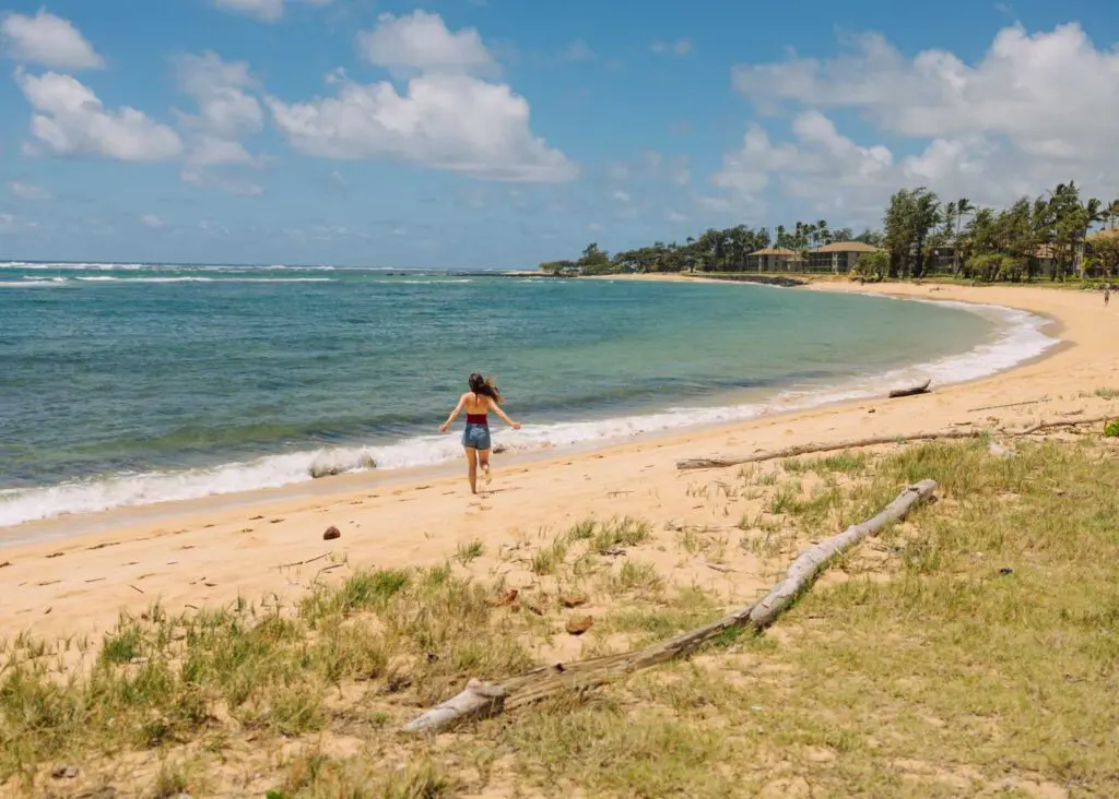 Walking along Kapaa's coastal paths by the beach