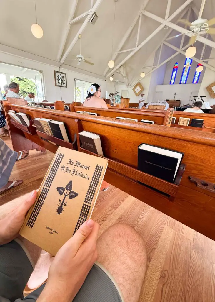 Hawaiian church service in Kapaa, Kauai
