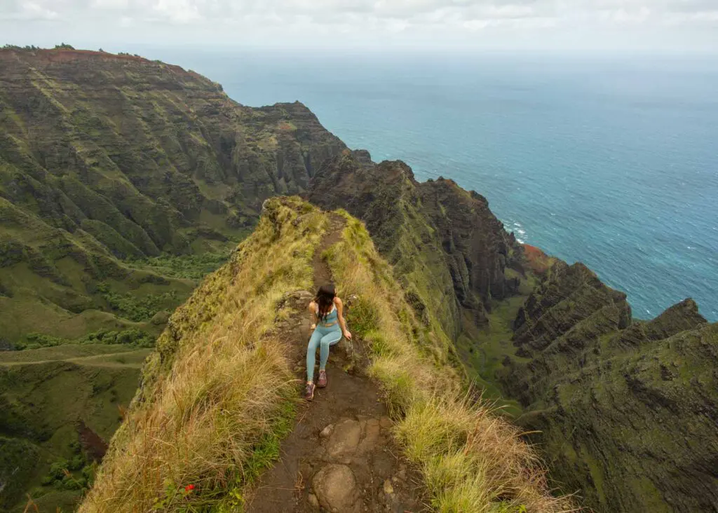 Overlooking the Napali Coast from the Awa'awapuhi Trail