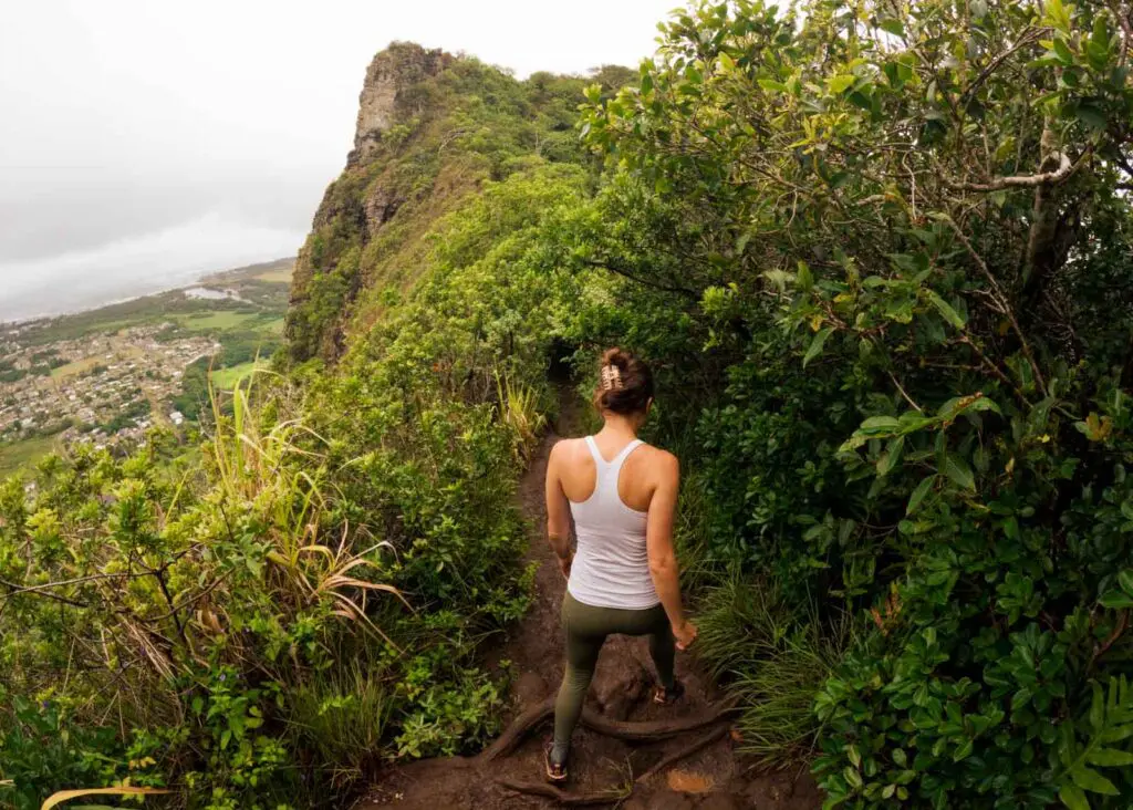 Hiking to the peak of Sleeping Giant on Kauai's Coconut Coast
