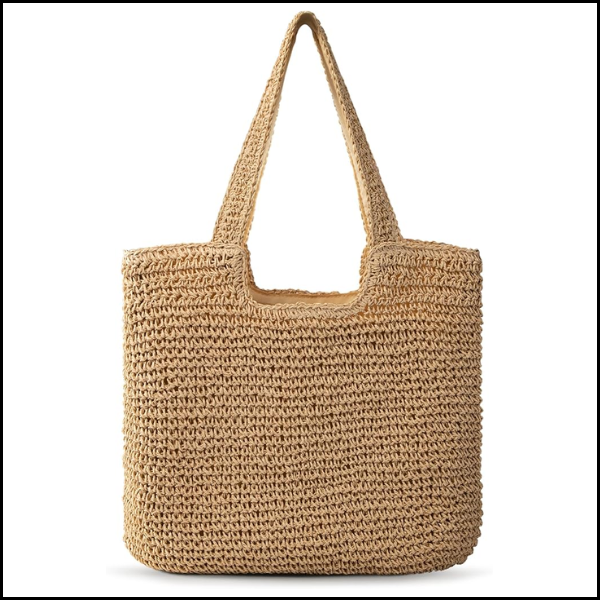 A woven tote bag makes a great beach bag or pool bag on a Caribbean cruise