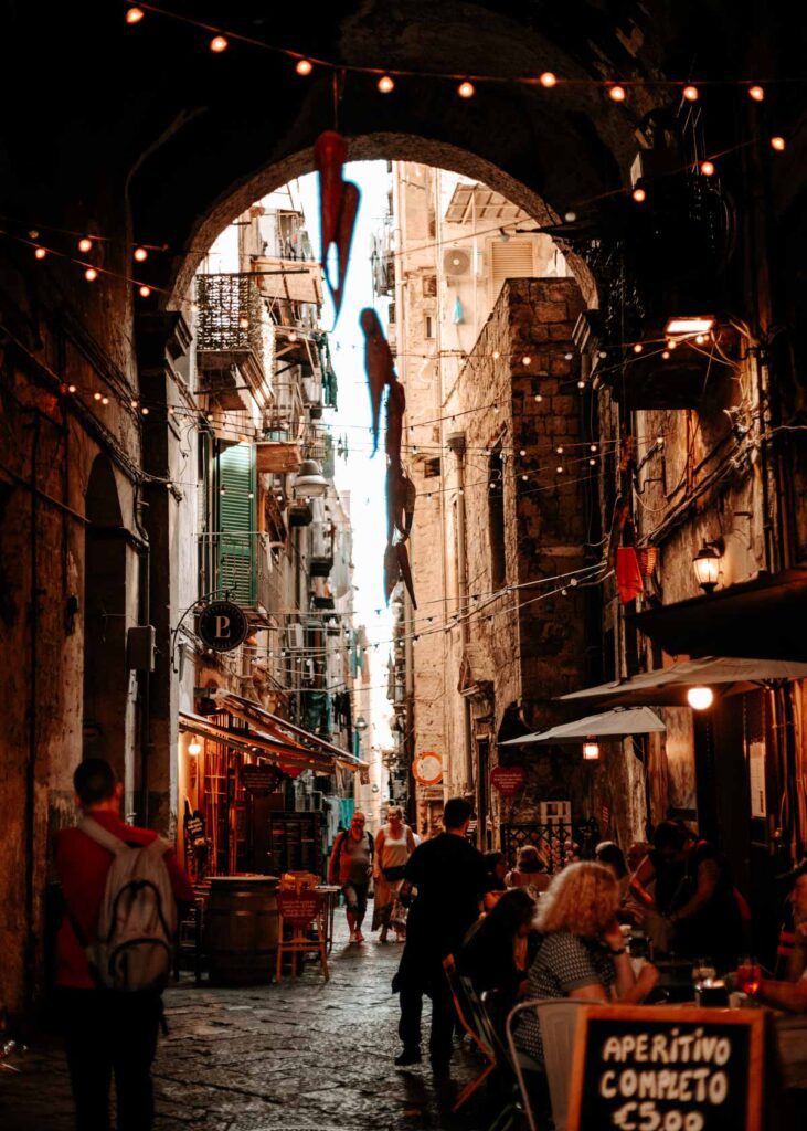Arch over street in Napoli, Italy